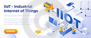 INDUSTRIAL INTERNET OF THINGS - Banner Layout Template for Website and Mobile Website Development.