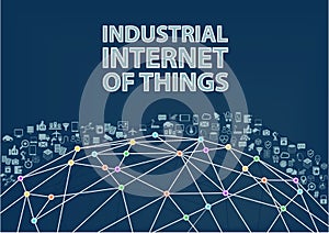 Industrial internet of things illustration background.