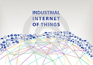 Industrial internet of things illustration background. World wide web concept