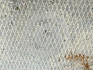 Industrial iron rusty metal surface with rhombuses anti slip background, texture