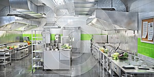 Industrial kitchen. Restaurant modern kitchen