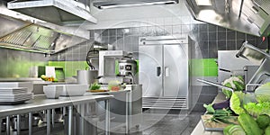 Industrial kitchen. Restaurant modern kitchen