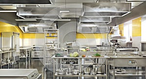 Industrial kitchen. Restaurant modern kitchen photo