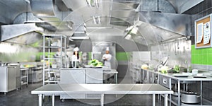 Industrial kitchen. Restaurant modern kitchen