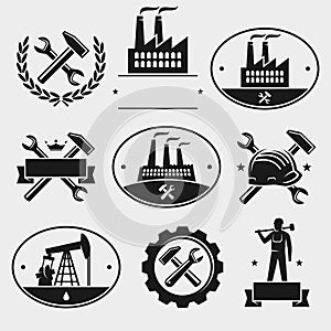 Industrial label set. Vector