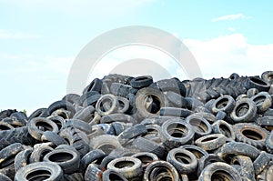 Industrial landfill for the processing of waste tires and rubber tyres.