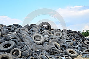 Industrial landfill for the processing of waste tires and rubber tyres.