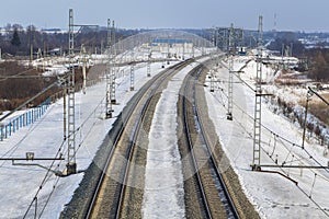 Industrial landscape - electrified railway line