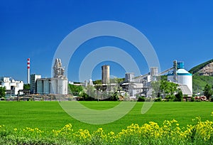 Industrial landscape factory buildings