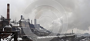 Industrial landscape of metallurgical complex photo