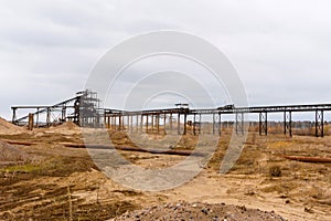 Industrial landscape with sand and gravel separator