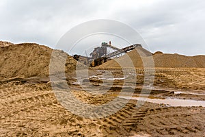 Industrial landscape with sand and gravel separator