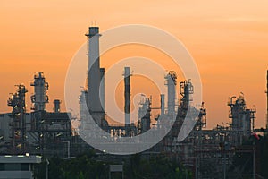 Industrial Landscape with Smoking Pipes of Bangchak Petroleum`s