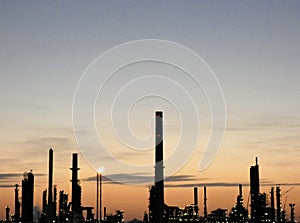 Industrial landscape in the twilight