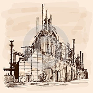 Industrial landscape vector.