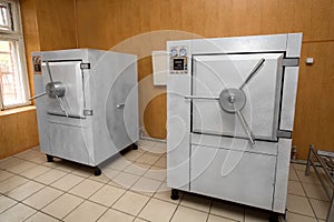 Industrial large autoclave for disinfection.