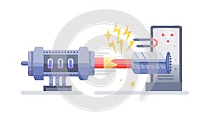 Industrial Laser Beam from Advanced Machine, Cutting-Edge Technology, vector design Generative AI