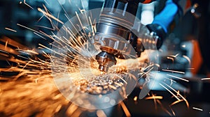 Industrial Laser cutting processing manufacture technology of metal steel material with sparks