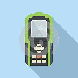 Industrial laser meter icon flat vector. Scanner tool