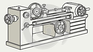 Industrial Lathe Machine, Precision Manufacturing Equipment, vector design Generative AI