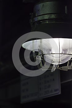 Industrial led night lamp closeup