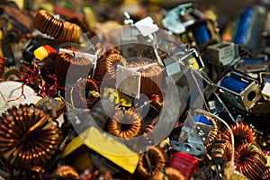 Industrial line for recycling of old household appliances, electronics and cables