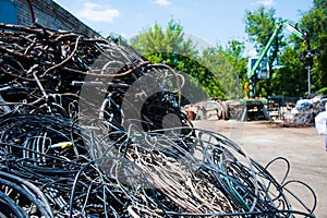 Industrial line for recycling of old household appliances, electronics and cables