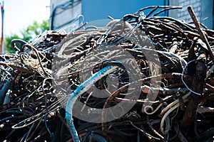 Industrial line for recycling of old household appliances, electronics and cables