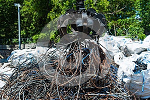 Industrial line for recycling of old household appliances, electronics and cables