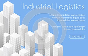 Industrial Logistics 3D Isometric City illustrated template