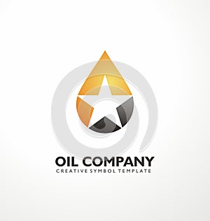 Industrial logo design idea with oil drop