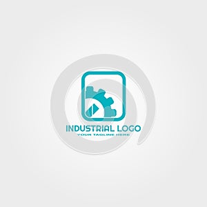 Industrial logo template, vector logo for business corporate, industry sign or symbol, element, illustration
