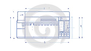 Industrial Machine Blueprint Vector Technical Drawing, vector design Generative AI