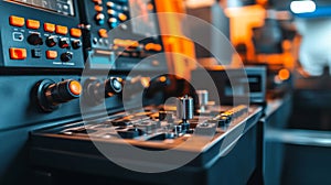 Industrial Machine Control Panel Close Up View