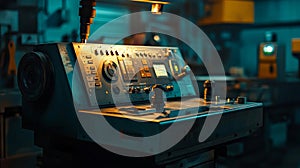 Industrial Machine Control Panel Close Up View