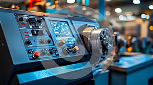 Industrial Machine Control Panel Close Up View