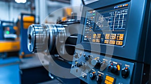 Industrial Machine Control Panel With Digital Display