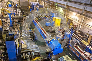 Industrial machine in the factory at metalworks