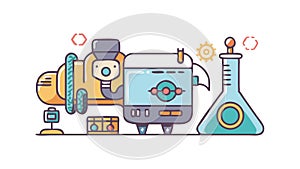 Industrial Machine Lab, Engineering Research Vector, vector design Generative AI