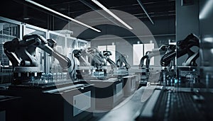 Industrial machine robot, smart modern factory automation using advanced machines