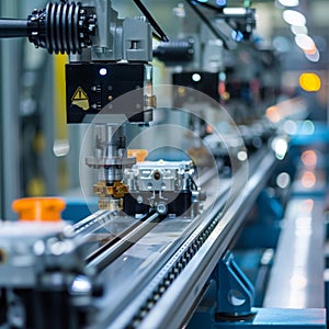 Industrial machinery in action: precision robotics on an automated assembly line