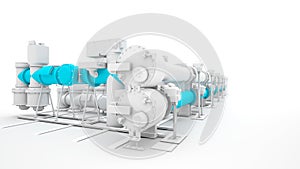 Industrial machinery render on white background