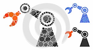 Industrial Manipulator Composition Icon of Spheric Items
