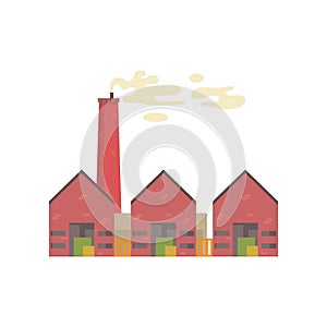 Industrial manufactory building with hangars vector illustration