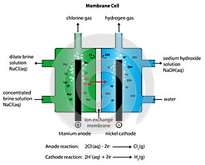 Industrial manufacture of chlorine and caustic soda