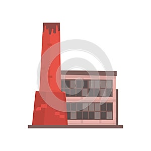 Industrial manufactury building, factory or plant vector illustration