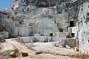 Industrial marble quarry site on Carrara, Tuscany,