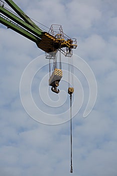 Industrial massive crane hook in Gdansk shipyards