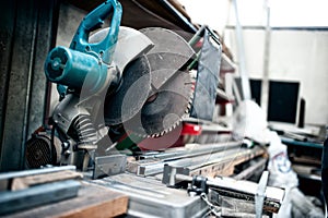 industrial metal cutting tool in factory
