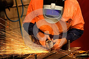 Industrial metal grinding photo